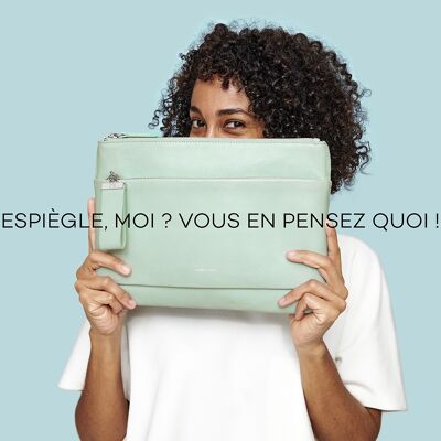 Sac et pochette 2 en 1, l'Espiègle Céladon