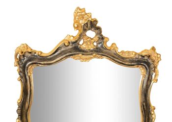 Miroir Mural En Bois Finition Or Et Noir L6769 3