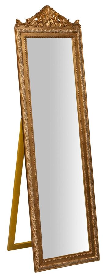 Miroir sur pied L40xp3xh140 cm finition or antique.