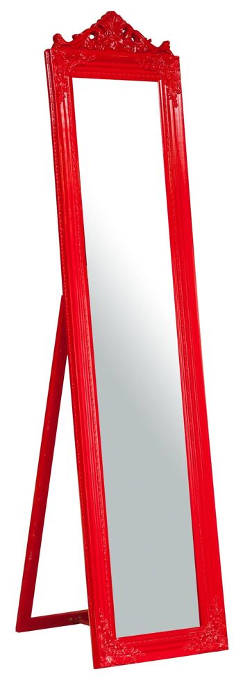 Miroir sur pied L43xp3,5xh178 cm finition rouge. 1
