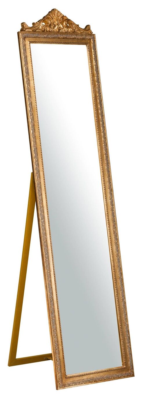 Specchiera Da Terra L43xpr3xh178 Cm Finitura Oro Anticato.