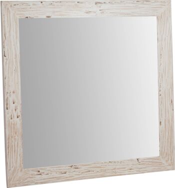 Miroir mural carré en bois massif de L6099-C 1