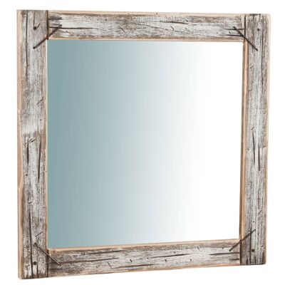 Specchio Da Parete In Legno Massello L60xpr2xh60 Cm.