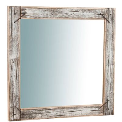 Specchio Da Parete In Legno Massello L60xpr2xh60 Cm.