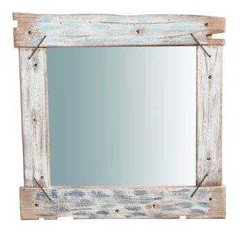 Miroir Mural En Bois Massif L60xd3,5xh60 Cm. 2