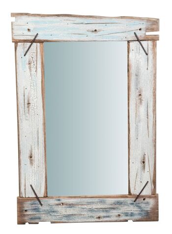 Miroir Mural En Bois Massif L60xd3,5xh90 Cm. 2