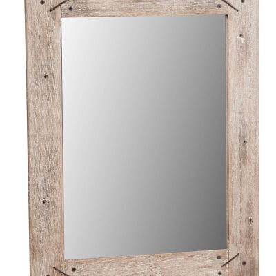 Specchio Da Parete In Legno Massello Rustico L6269