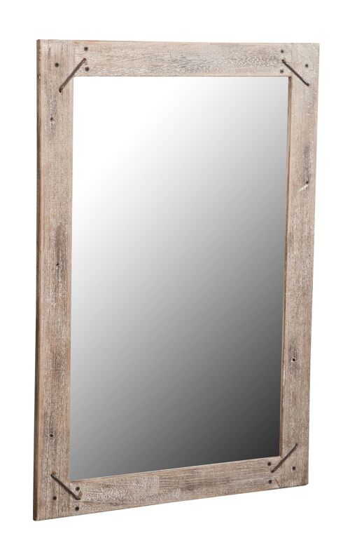 Specchio Da Parete In Legno Massello Rustico L6270