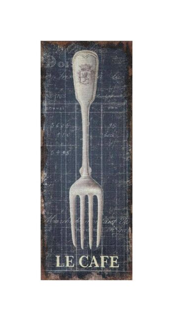Impression 'fourchette' sur toile de jute brute antique L5443 1