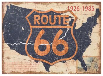 'Route 66' Impression Sur Toile De Jute Brut Antique L5700 2