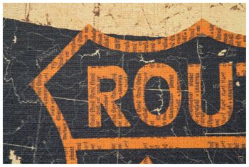 'Route 66' Impression Sur Toile De Jute Brut Antique L5700 3