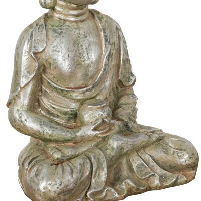 Statua Di Buddha In Resina Finitura Oro Anticato L33x R2255