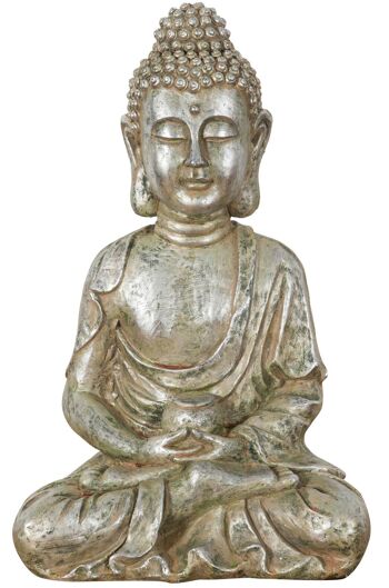 Statue Bouddha En Résine Finition Or Vieilli L33x R2255 2