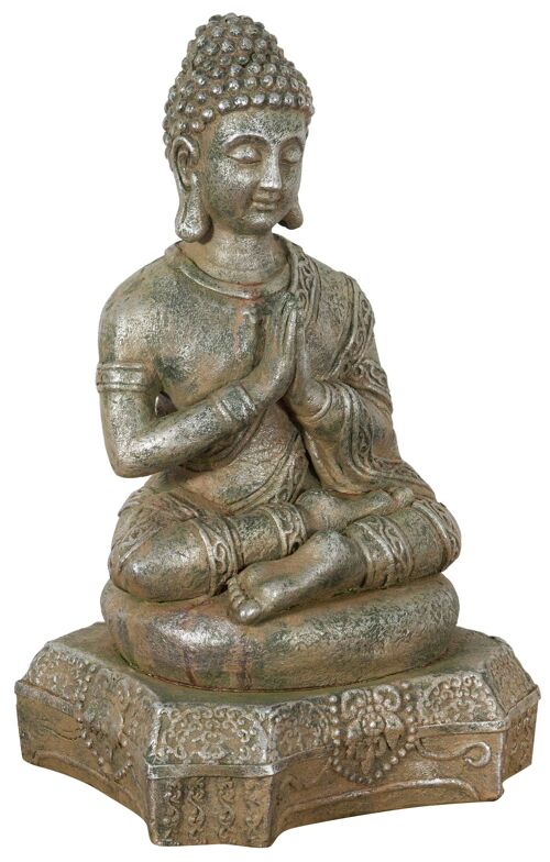 Statua Di Buddha In Resina Finitura Oro Anticato L4 R2257