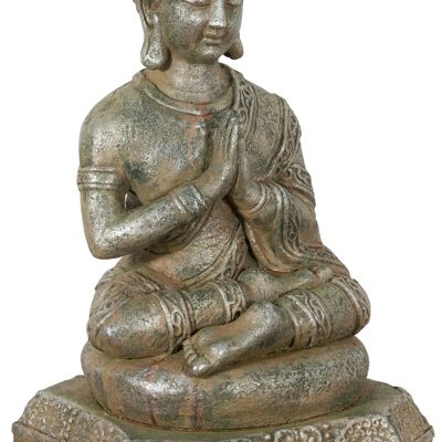 Statua Di Buddha In Resina Finitura Oro Anticato L4 R2257