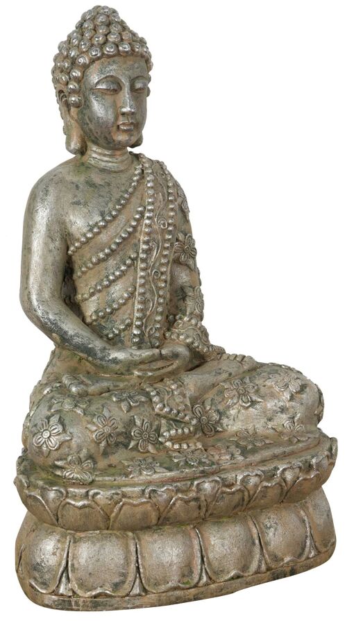 Statua Di Buddha In Resina Finitura Oro Anticato R2254