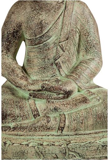Statuette De Bouddha En Plâtre Peint Finition Antique X1709 4
