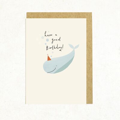 Whale birthday card