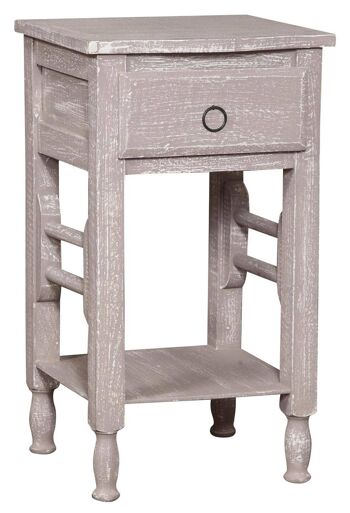 Table de chevet Shabby en finition bois massif L5521-GY 1