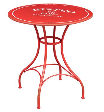 Table "Bistro De Paris" En Fer Finition Rouge Vieilli F1304 1