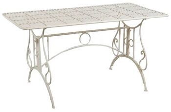 Table Amovible En Fer Forgé Finition Blanche An F1075 1