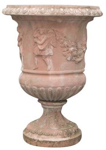 Vase Festonné Vieilli, En Terre Cuite Toscane T0378 1