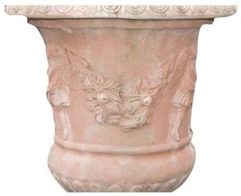 Vase Festonné Vieilli, En Terre Cuite Toscane T0378 3