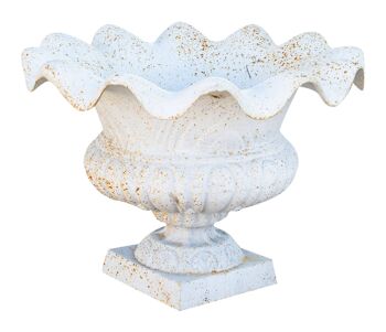 Vase en fonte finition blanc antique 3 1