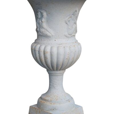 Vaso In Fusione Di Ghisa Finitura Bianca Anticata Diam G0250