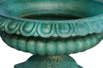 Vase en fonte vert bronzé finition antique G0456 3