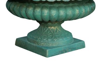 Vase en fonte vert bronzé finition antique G0456 2