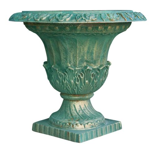 Vaso In Fusione Di Ghisa Finitura Verde Bronzato Antic G0864