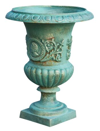 Vase En Fonte Vert Finition Bronzée G0052 1