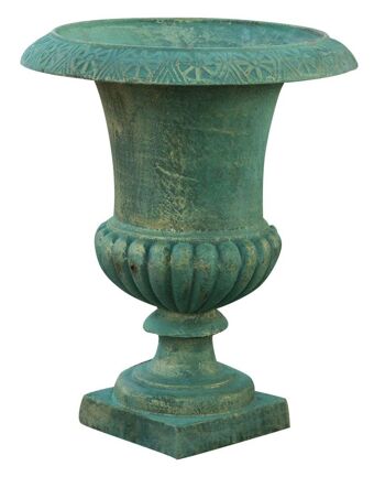 Vase En Fonte Vert Finition Bronzée G0054 1