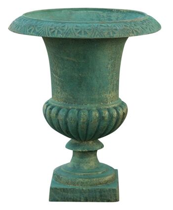 Vase En Fonte Vert Finition Bronzée G0054 2
