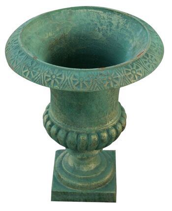 Vase En Fonte Vert Finition Bronzée G0054 3