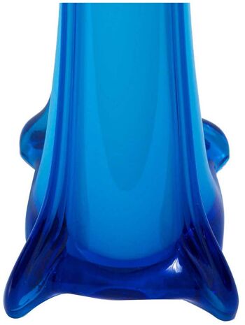 Vintage Tall / vase en verre de couleur bleu clair 3