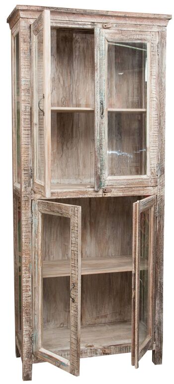 Vitrine En Bois Massif Recyclé Finition Antique L6180 4