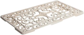 Paillasson En Fonte Finition Blanc Antique L58xpr34xh1.5 Cm 1