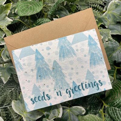 Christmas blue seeds n greetings plantable card