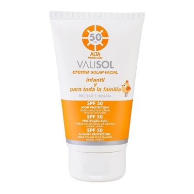 Crema solar facial infantil alta protección SPF 50 - 100 m