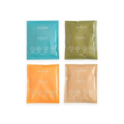 Valquer Shake - Pack 4 gels de bain durables - 4 sachets