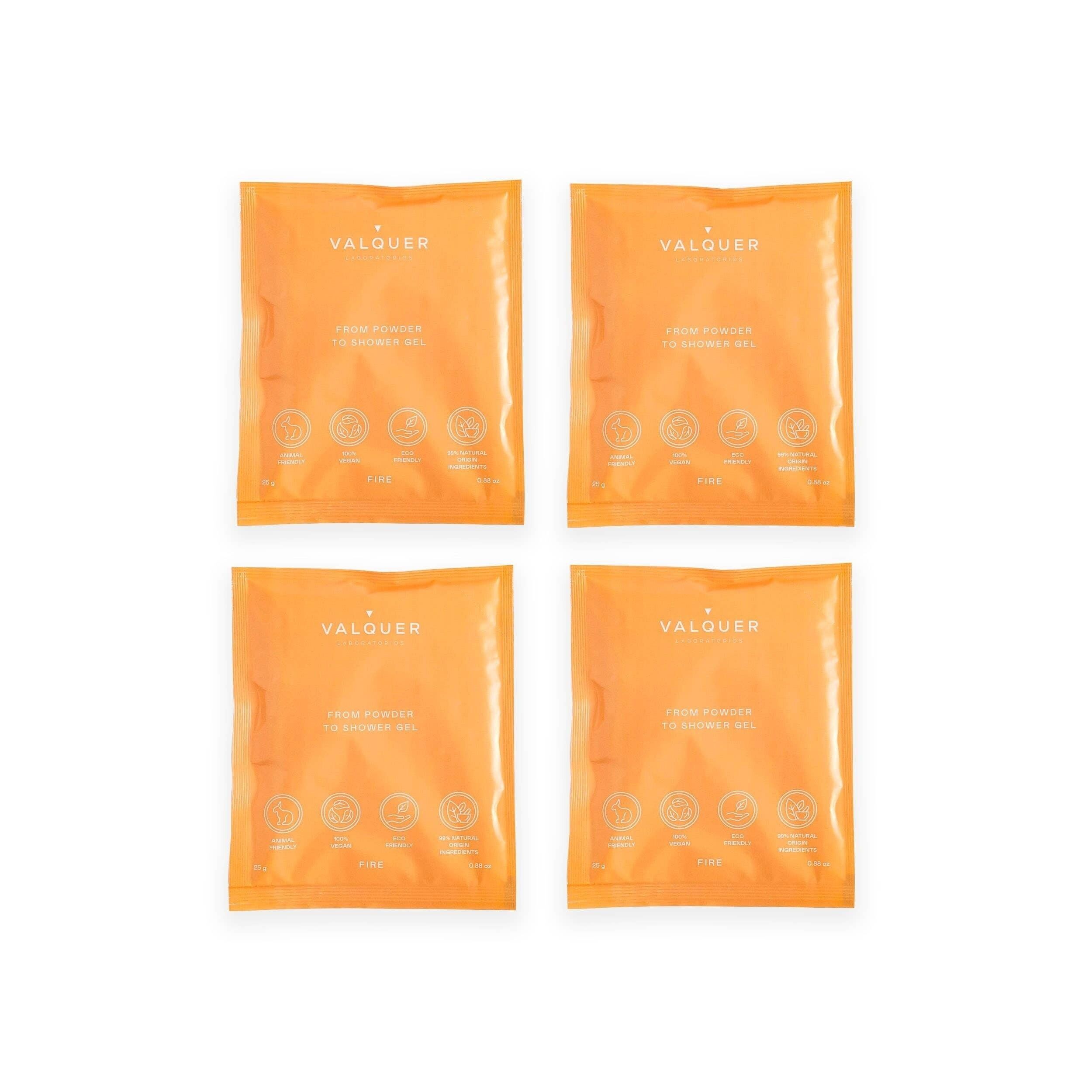 Valquer Shake - 4 sustainable shower gels - 4 Fir sachets