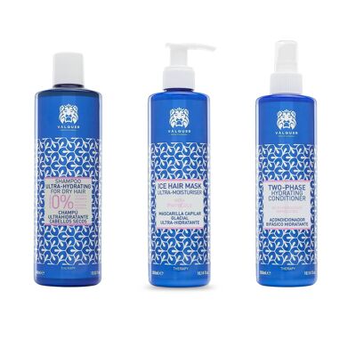 Pack ultra-hydratant Shampooing, masque capillaire glacé et après-shampooing