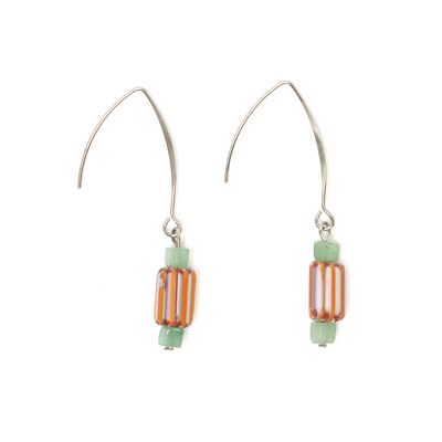 Pendientes "Bilili" - Morado naranja verde