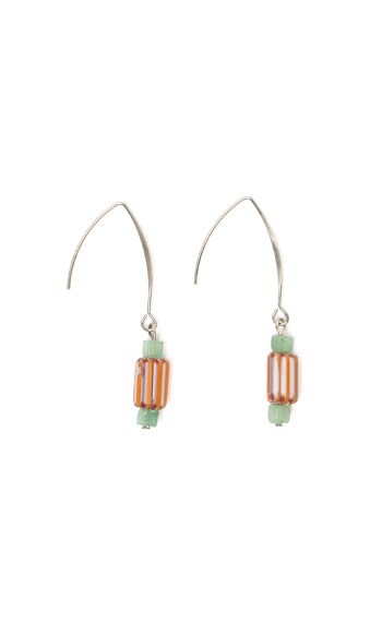 Boucles d'oreilles "Bilili" - Violet orange vert 1