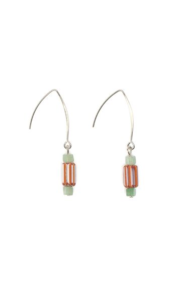 Boucles d'oreilles "Bilili" - Violet orange vert 2