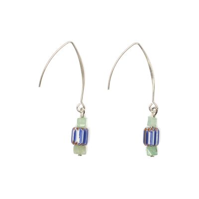"Bilili" earrings - Blue chevron