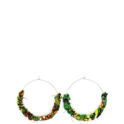 "Kreyol" earrings Green yellow - orange - L