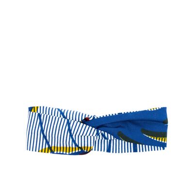 Stirnband Turban Stripy blau - Kind